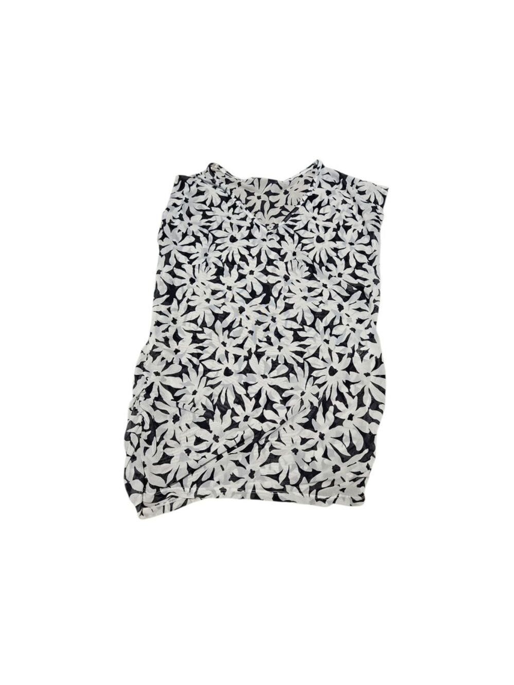 Liz Claiborne White Black Floral V-Neck Swim Coverup Size M - Picture 7 of 8